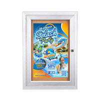 Outdoor Enclosed Bulletin Board Display Case 27 x 40 | Wall Metal Cabinet with Single Lockable Door for  Posters, Menus, Messages +