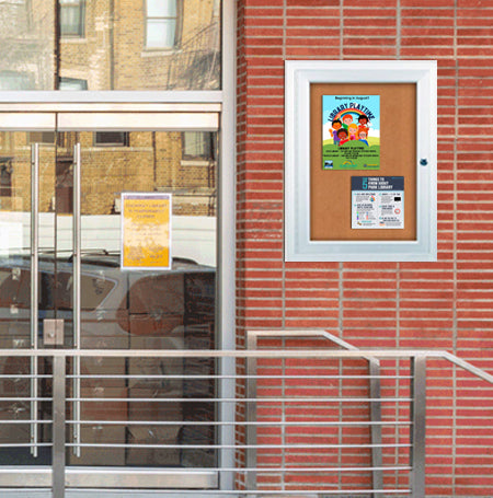 Large Outdoor Enclosed Bulletin Board 36x48 with Single Locking Door ...