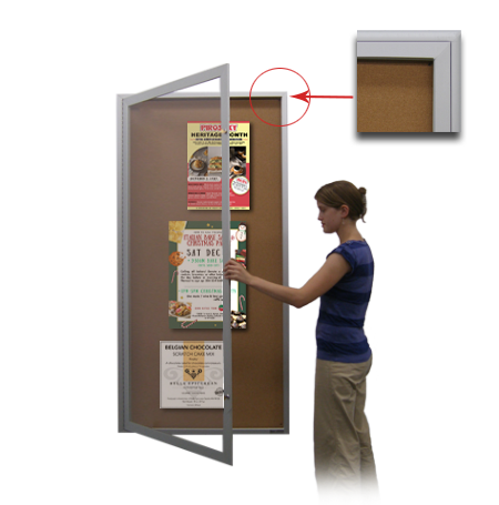 Extra Large Indoor 48 x 48 Enclosed Bulletin Board Swing Cases (Radius ...