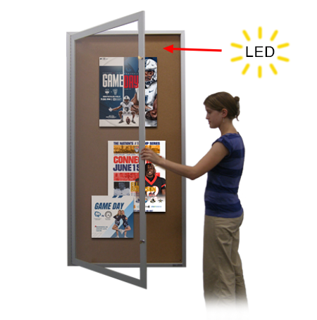 24 x 96 Extra Large Outdoor Enclosed Poster Cases with Light (Single Door)