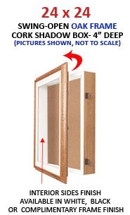 24x24 Wall Oak Shadow Boxes (4" Deep) | Wood Shadow Box Frame