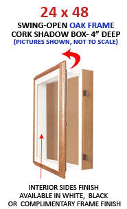 24x48 Wall Oak Shadow Boxes (4" Deep) | Wood Shadow Box Frame