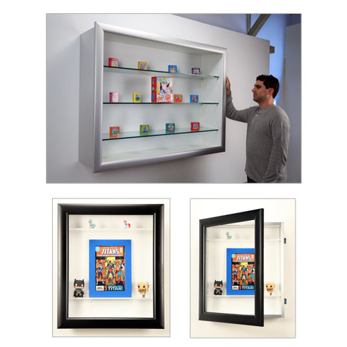 SUPER WIDE FACE SHADOW BOX 36 x 48 WITH SHELVES (8" DEEP) | WALL MOUNT