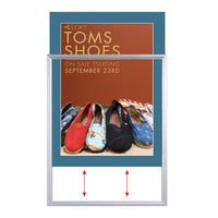 TOP LOADER SIGN FRAME 27" x 40" WITH 2" WIDE MAT BOARD (SHOWN IN SILVER WITH NEWPORT BLUE MAT BOARD)