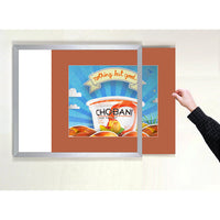 SIDE LOADER SIGN FRAME 10" x 20" (SHOWN IN SILVER WITH RUST 4" WIDE MATBOARD)