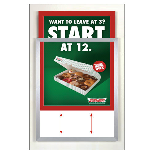 TOP LOADER SIGN FRAME 12" x 24" WITH 1" WIDE MAT BOARD (SHOWN IN SILVER WITH RED MAT BOARD)