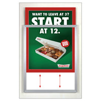 TOP LOADER SIGN FRAME 17" x 22" WITH 1" WIDE MAT BOARD (SHOWN IN SILVER WITH RED MAT BOARD)