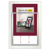 TOP LOADER SIGN FRAME 30" x 40" WITH 3" WIDE MAT BOARD (SHOWN IN SILVER WITH CRANBERRY MAT BOARD)