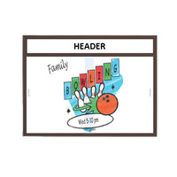 INDOOR ENCLOSED DRY ERASE WHITE MARKER BOARD | RADIUS EDGE Display Case WITH SLIDING DOORS & PERSONALIZED HEADER