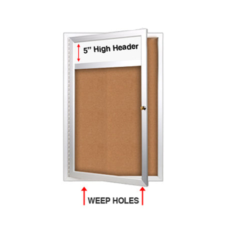 36 x 48 Indoor Enclosed Bulletin Boards with Header and Light. "Swing ...