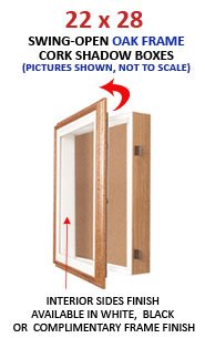22" x 28" Wall Oak Shadow Boxes (1" Deep) | Wood Shadow Box Frame