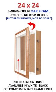 24" x 24" Wall Oak Shadow Boxes (1" Deep) | Wood Shadow Box Frame