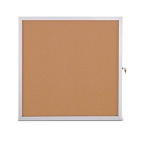 36 x 36 Ultra Thin Enclosed Bulletin Boards | Indoor Wall Mount, Metal Side Locking Display Case