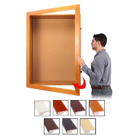 Large Shadow Box w Cork Board (7" Deep) | Designer Wide Wood SwingFrame