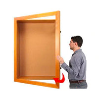 Large Shadow Box w Cork Board (8" Deep) | Designer Wide Wood SwingFrame