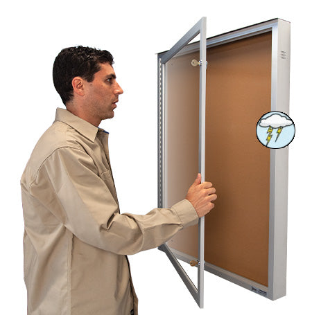 Extreme Weather Plus Outdoor Enclosed Bulletin Boards | Single Locking Door)