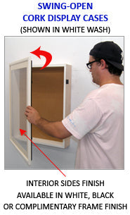 SwingFrame Designer Wood Shadow Box Display Case with Cork Board 3” Deep