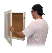 SwingFrame Designer Wood Shadow Box Display Case with Cork Board 3” Deep