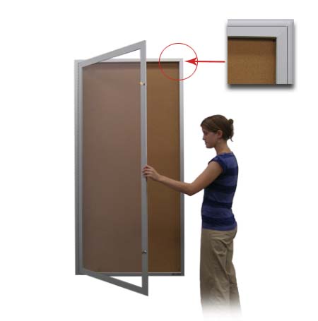 Extra Large 48x96 Outdoor Enclosed Bulletin Board Radius Edge Corners ...