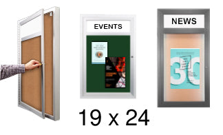 19x24 Outdoor Bulletin Boards and Indoor Cork Boards