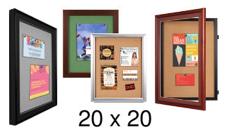 20x20 Enclosed Cork Bulletin Boards