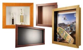 Designer Wide Wood Shadow Box Display Cases