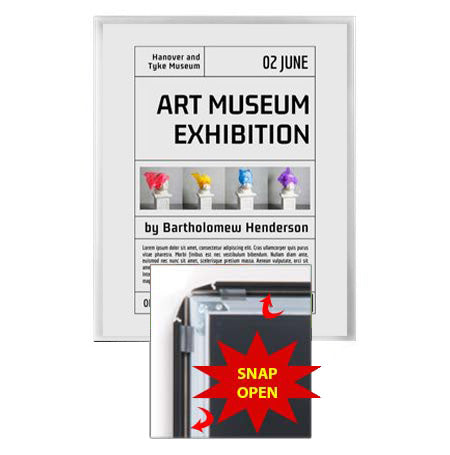 SwingSnap 22x28 Poster Snap Frame with 1 1/4" Mitered Corners Profile | Fast Change, Snap Open Metal Frame