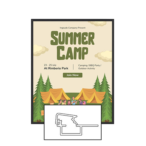 Budget-Friendly MINI 24x24 Poster Snap Frame with Slim .60" Wide Metal Frame Profile - Snap Open, Quick Change