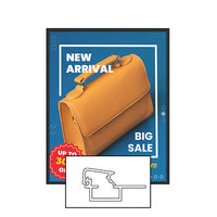 Economical MINI 36x36 Poster Snap Frame with .60" Wide Frame Profile - Flip Open, Fast Change