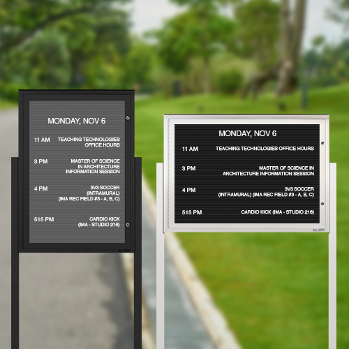 EXTREME WeatherPLUS™ Standing Outdoor Enclosed Letter Boards | Single Locking Door, Metal Display Case in 14 Sizes + Custom
