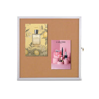 Ultra Thin 36 x 36 Enclosed Bulletin Boards | Indoor Wall Mount, Metal Side Locking Display Case