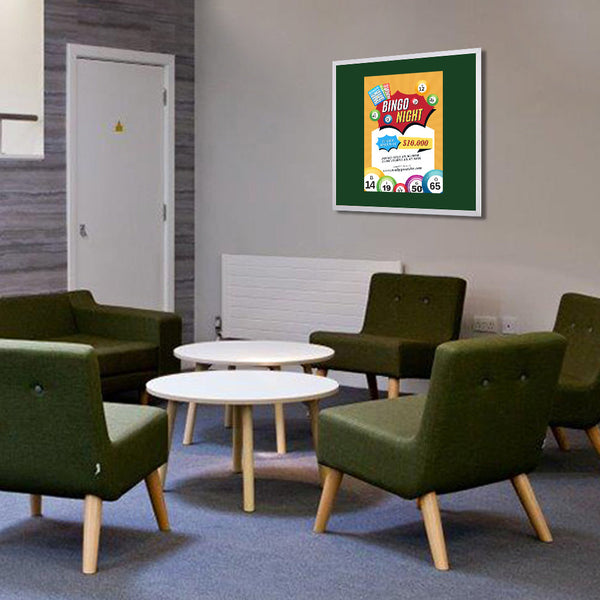 Ultra Thin 36 x 36 Enclosed Bulletin Boards | Indoor Wall Mount, Metal Side Locking Display Case