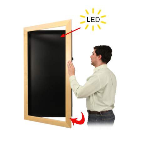LED Lighted Wide Wood Frame Large Shadow Boxes 5 Inch Deep | 26 Sizes ...