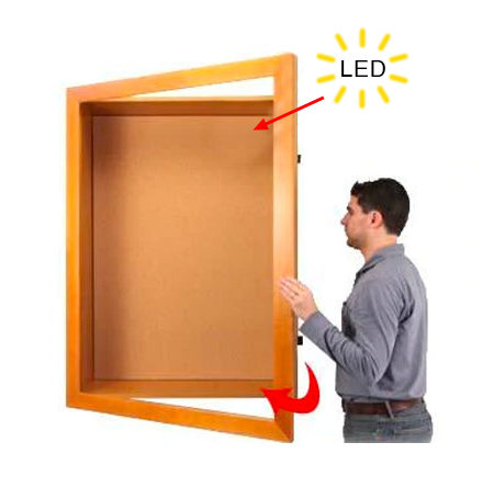 LED Lighted Large Wide Wood Framed Shadow Box Display Case 8