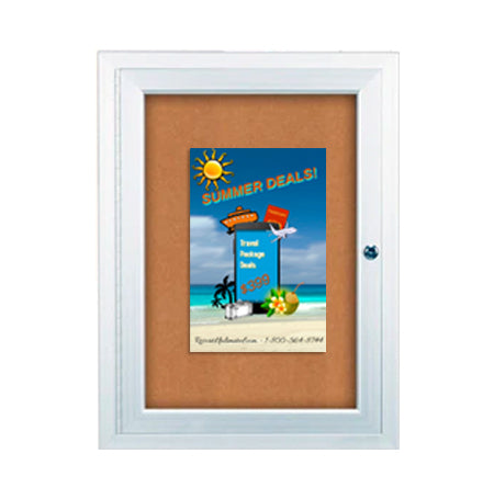 Outdoor Enclosed Bulletin Boards | 36x48 Metal Cabinet with Single Locking Door for Posters, Signs, Menus and Notices