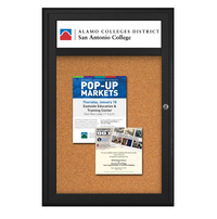 19 x 24 Outdoor Enclosed Bulletin Boards with Header and Lights (Radius Edge)