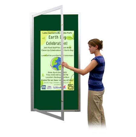 24x72 Extra Large Outdoor Enclosed Bulletin Board SwingCases (Single Door)