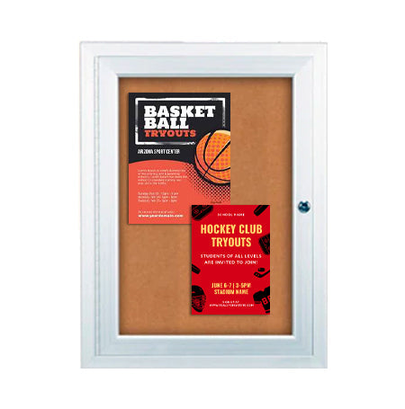 36 x 48 Indoor Enclosed Bulletin Board with LED Light | Extra Large Single Door Metal Display Case