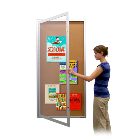 Extra Large 40 x 60 Indoor Enclosed Bulletin Board Swing Cases (Single Door)