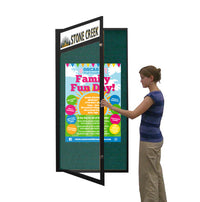 Extra Large 48 x 96 Indoor Enclosed Bulletin Board w Header (Single Door)