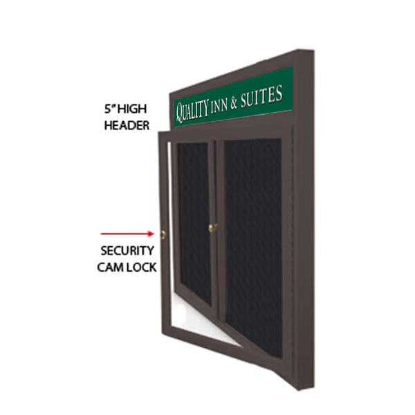 Indoor Enclosed Letter Boards with Header (Multiple Doors)