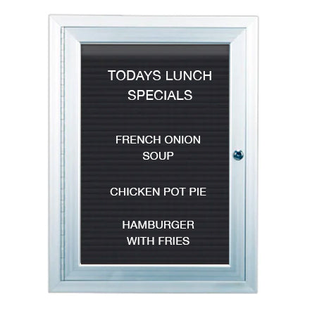 Outdoor Enclosed Letter Boards with LED Lights | Lockable Metal Display Case, Single Door - 7 Sizes + Custom