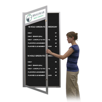 EXTREME WeatherPLUS Extra-Large Radius Edge Outdoor Enclosed Letter Boards with Header | Shown in Satin Silver finish with Black Letterboard Panel