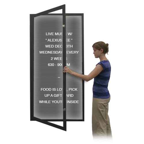 EXTREME WeatherPLUS Extra-Large LED-Illuminated Radius EdgeOutdoor Enclosed Letter Boards | Single Locking Door SwingCase