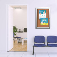 Indoor Enclosed Poster Display Cases with Rounded Corners | Wall Mount Metal SwingCases 15 Sizes