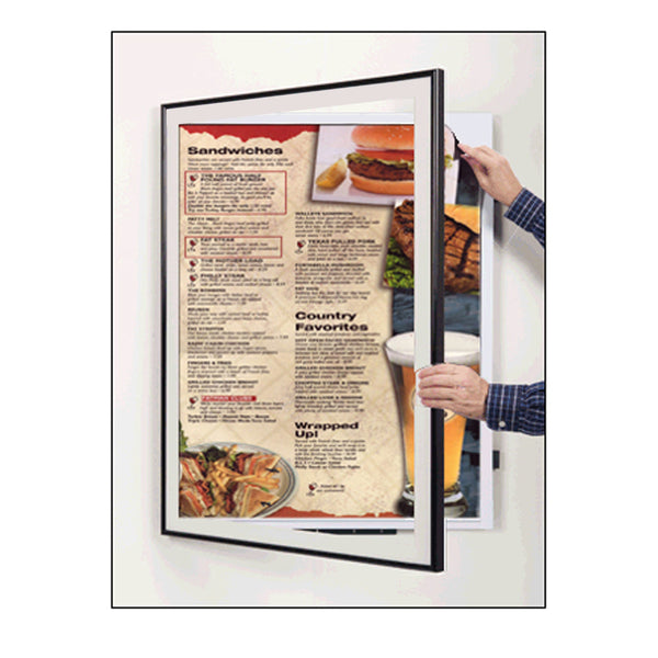 Classic Restaurant Menu Display SwingFrames with Quick Change Swing Open Metal Frame 45+ Sizes