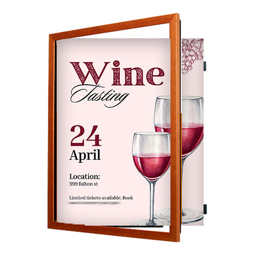 SwingFrame 16x20 Wood Frame Poster Display Frame with Elegant #361 Flat Face Profile, 10 Finishes