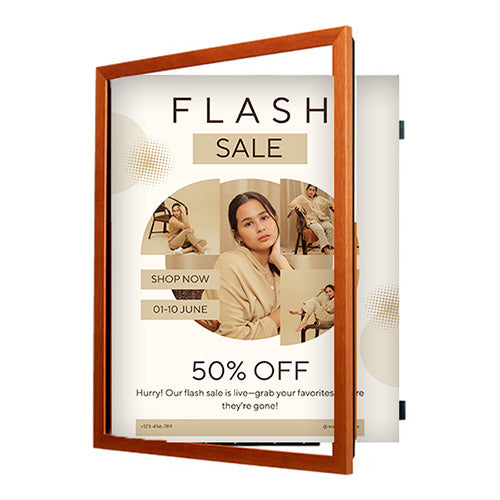 SwingFrame 20x24 Wood Frame Poster Display Frame with Elegant #361 Flat Face Profile, 10 Finishes