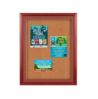 Designer Wood Framed 20" x 24" Enclosed Bulletin Board SwingFrame