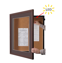 SwingFrame 24 x 36 Wood Framed Designer Bulletin Board with Light